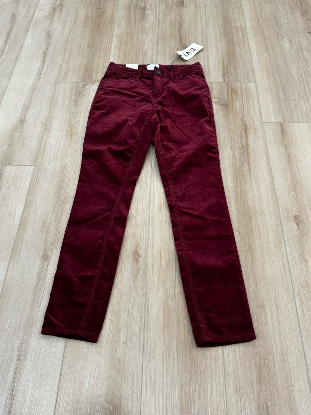 NWT EV1 Preston Velvet Jeans High Rise Skinny Red Pants Size 4